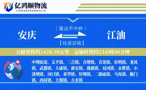 安庆到江油物流公司