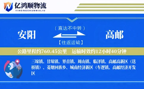 安阳到高邮物流公司