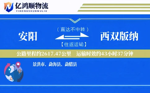 安阳到西双版纳物流公司