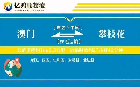 澳门到攀枝花物流公司