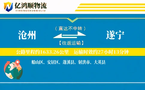 沧州到遂宁物流公司