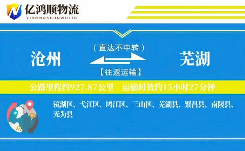 沧州到芜湖物流公司