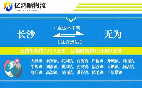 长沙到无为物流公司
