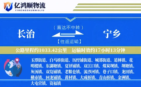 长治到宁乡物流公司