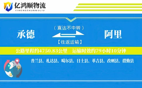 承德到阿里物流公司