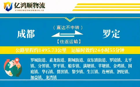 成都到罗定物流公司