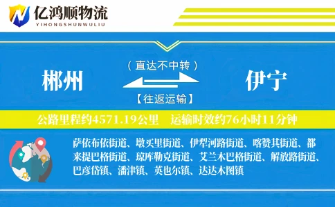 郴州到伊宁物流公司