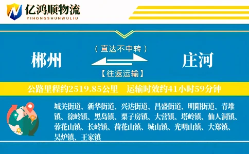 郴州到庄河物流公司