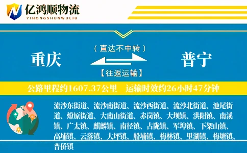 重庆到普宁物流公司