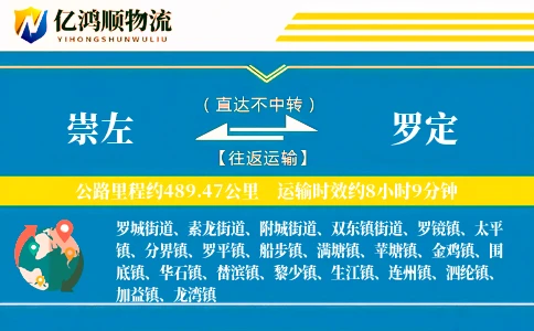 崇左到罗定物流公司