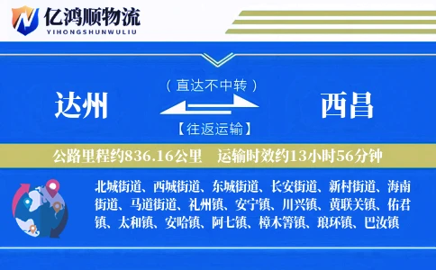 达州到西昌物流公司