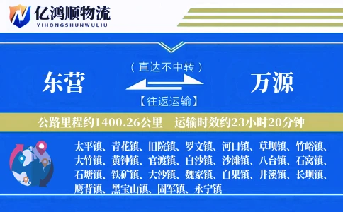 东营到万源物流公司