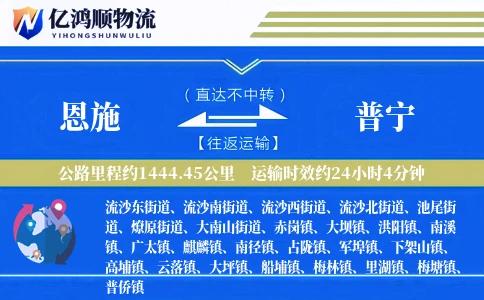 恩施到普宁物流公司