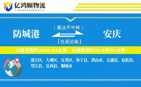 防城港到安庆物流公司