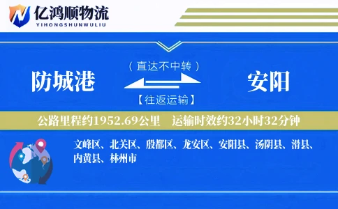 防城港到安阳物流公司