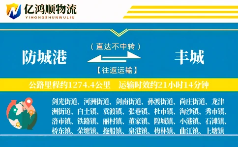 防城港到丰城物流公司