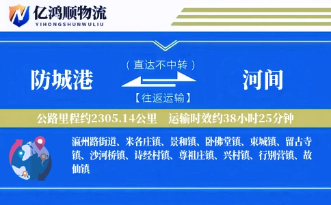 防城港到河间物流公司