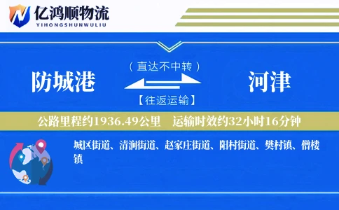 防城港到河津物流公司