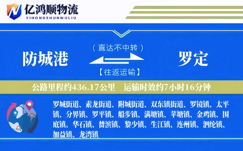 防城港到罗定物流公司