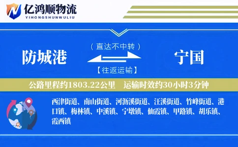 防城港到宁国物流公司