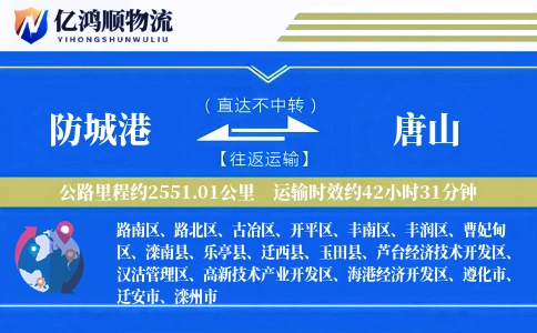 防城港到唐山物流公司