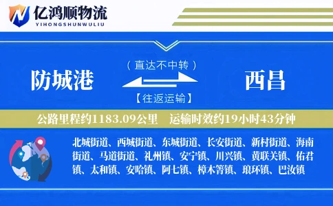 防城港到西昌物流公司