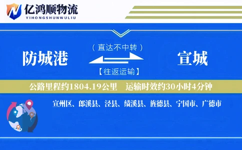 防城港到宣城物流公司