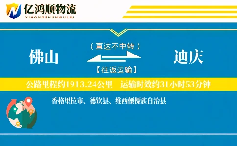 佛山到迪庆物流公司