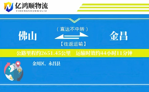 佛山到金昌物流公司