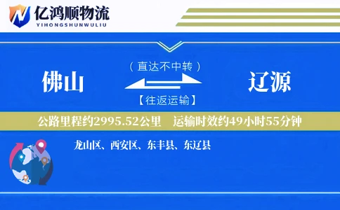佛山到辽源物流公司