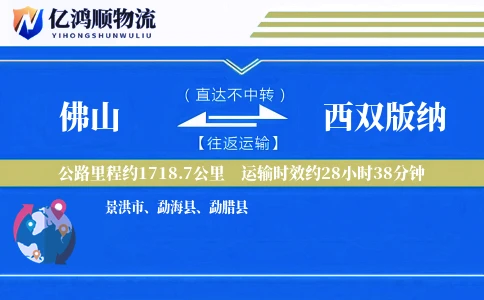 佛山到西双版纳物流公司