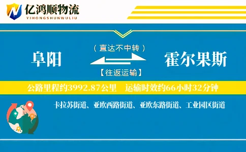 阜阳到霍尔果斯物流公司