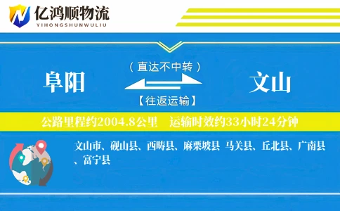 阜阳到文山物流公司