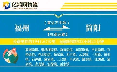 福州到简阳物流公司