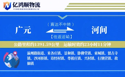 广元到河间物流公司