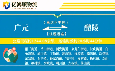 广元到醴陵物流公司