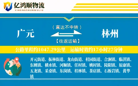 广元到林州物流公司