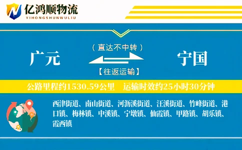 广元到宁国物流公司