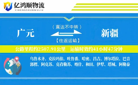 广元到新疆物流公司
