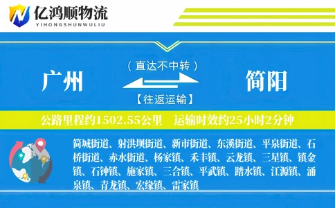 广州到简阳物流公司