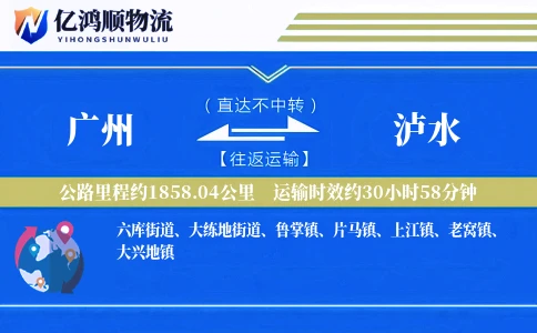 广州到泸水物流公司