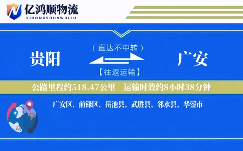 贵阳到广安物流公司