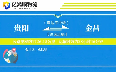 贵阳到金昌物流公司