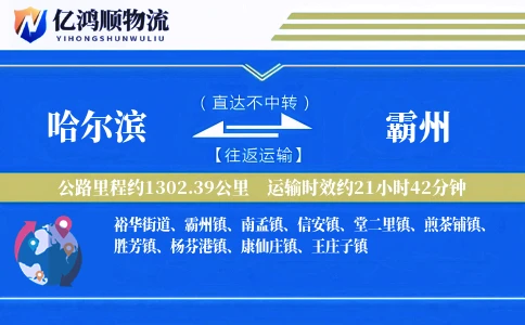 哈尔滨到霸州物流公司