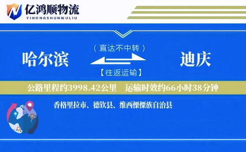 哈尔滨到迪庆物流公司
