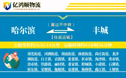 哈尔滨到丰城物流公司