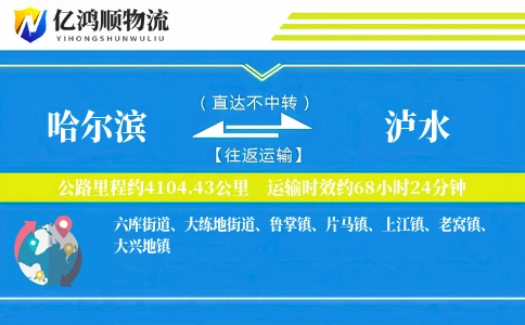 哈尔滨到泸水物流公司