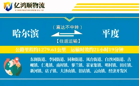 哈尔滨到平度物流公司
