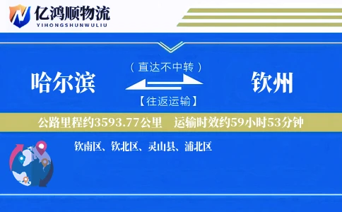 哈尔滨到钦州物流公司