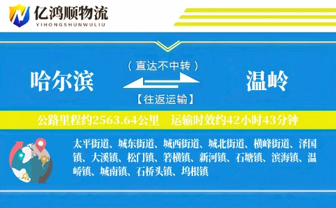哈尔滨到温岭物流公司